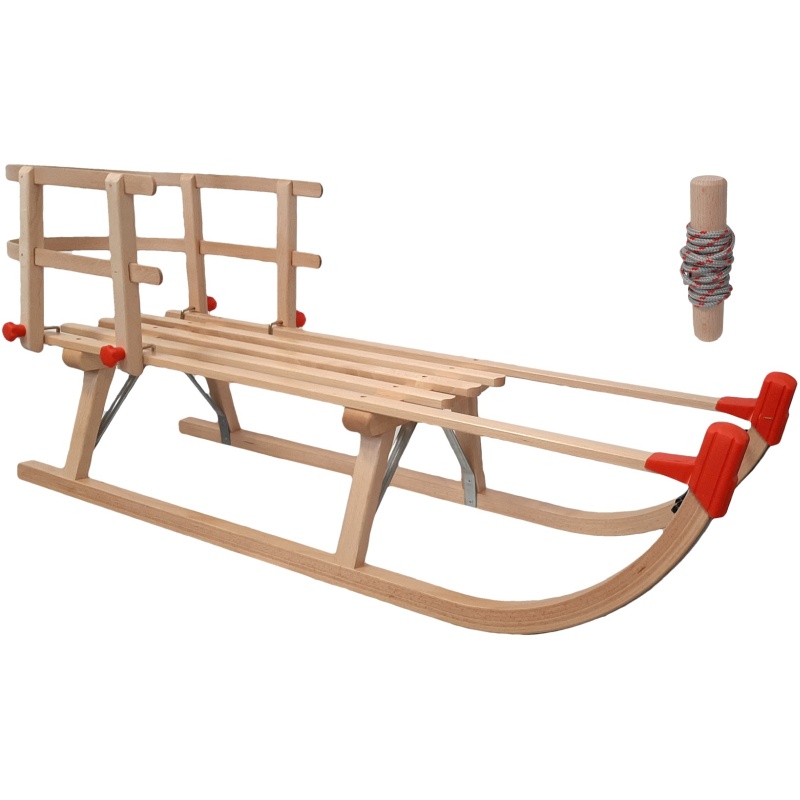 Luge en bois avec dossier 47 x 33 x 100 cm