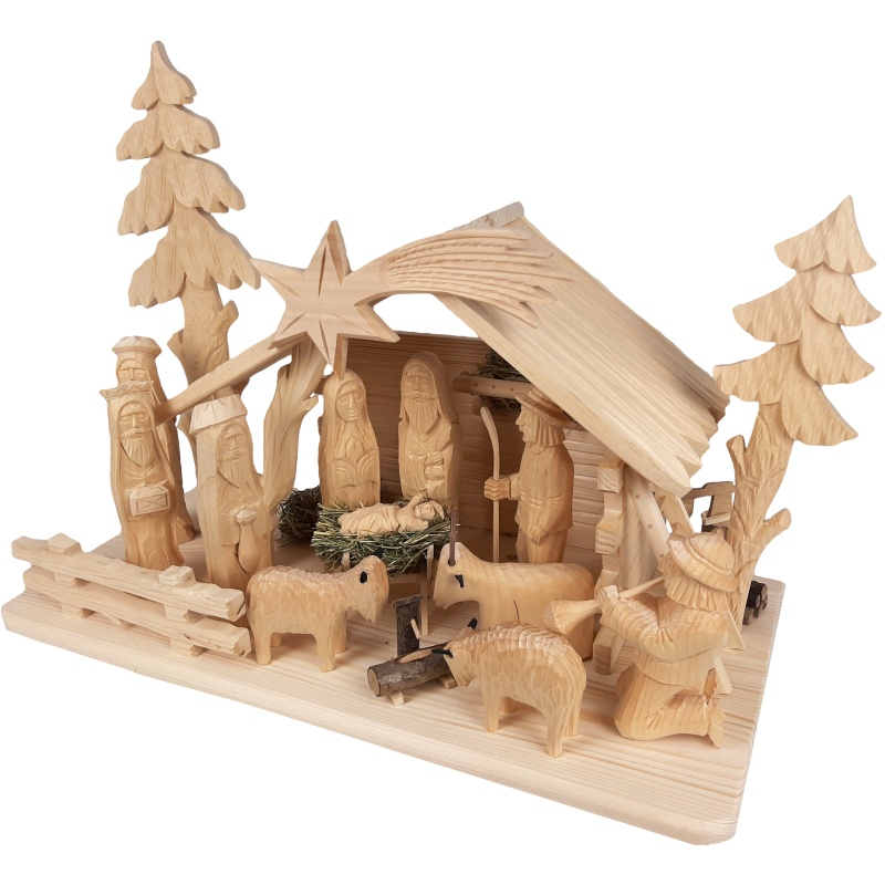 Crèche de Noël en bois
