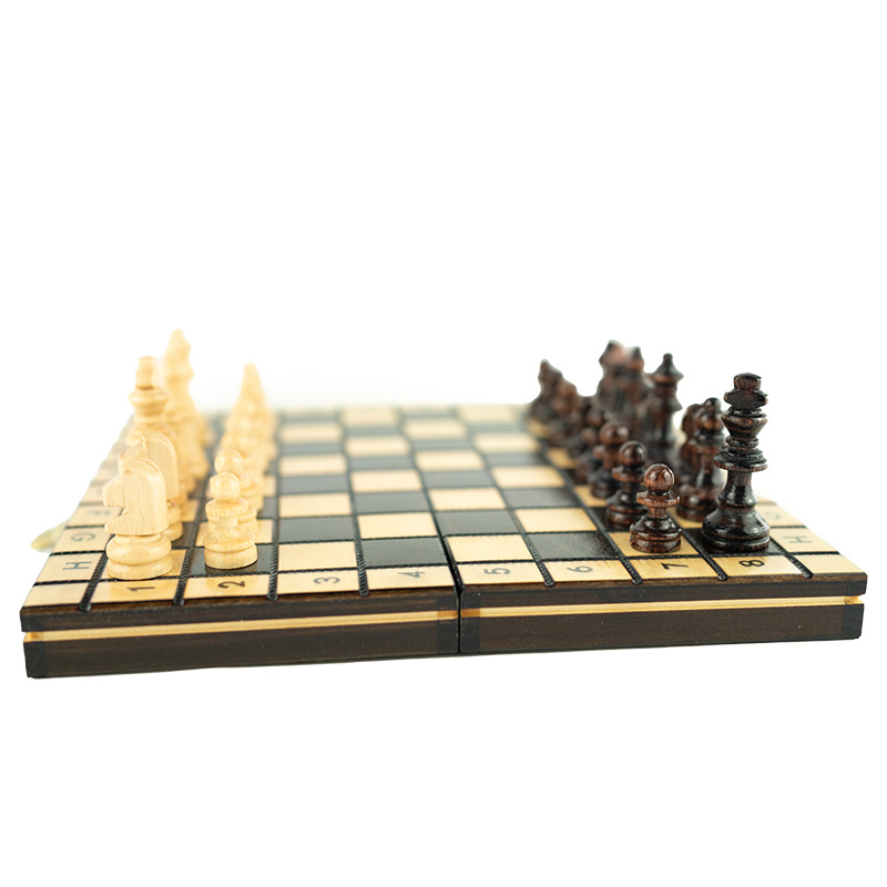 Échecs en bois 20,5 x 20,5 cm