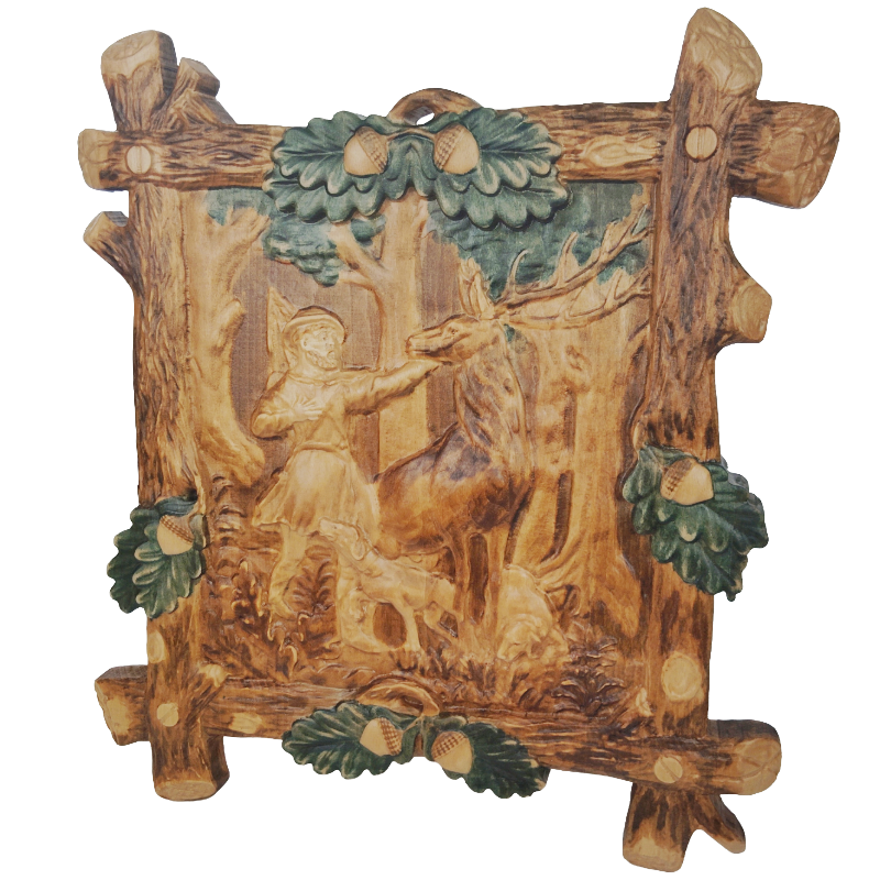 Image sculptée de Saint Hubert - saint patron des chasseurs
