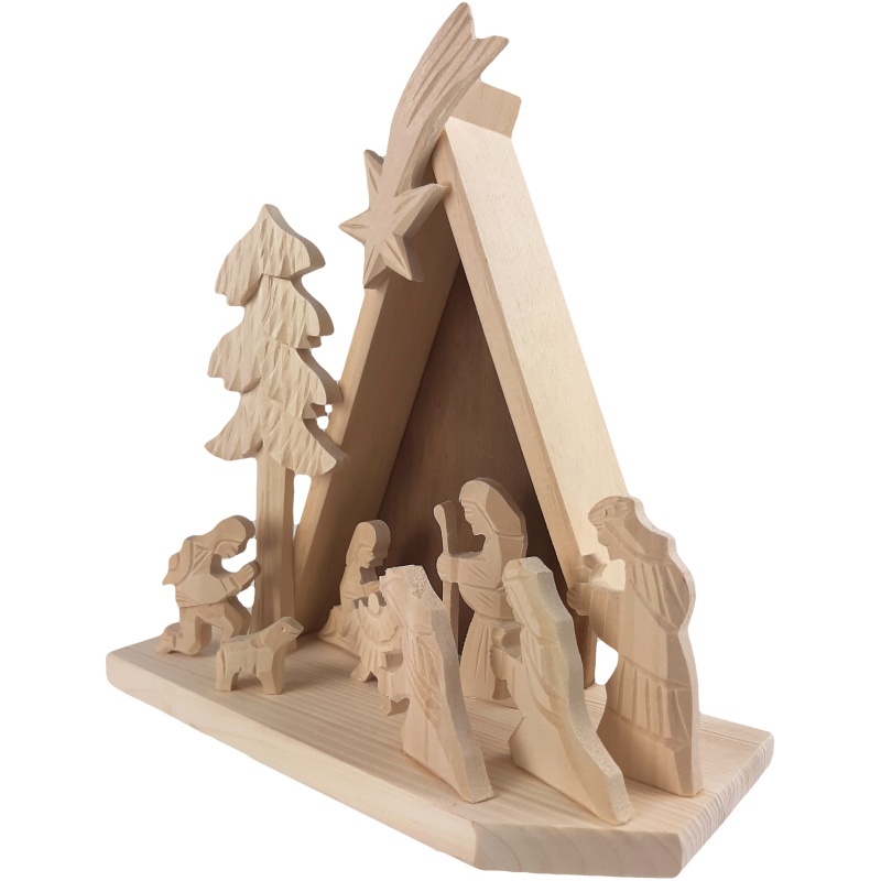 Crèche de Noël en bois