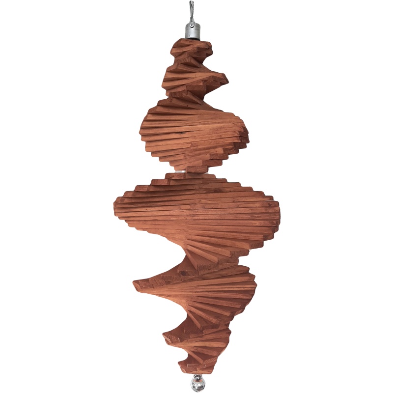 Spirale à vent en bois Naturel 60cm