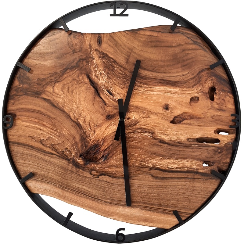 Horloge en bois, cercle 50 cm