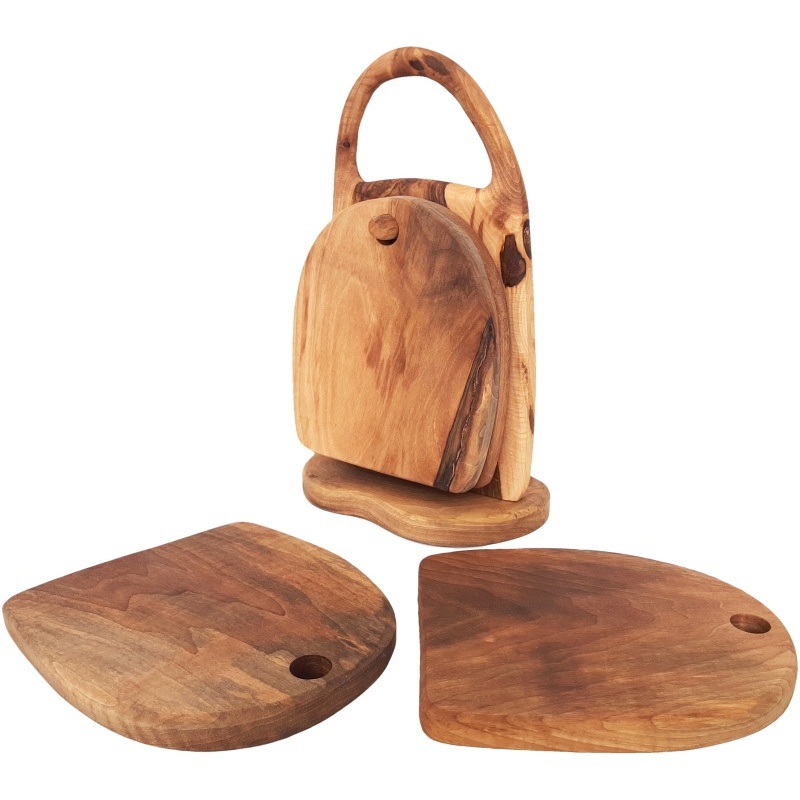 Planches à découper en bois avec support