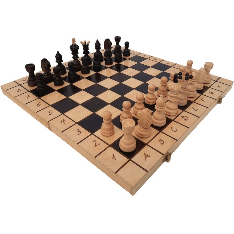 Échecs en bois 44 x 44 cm