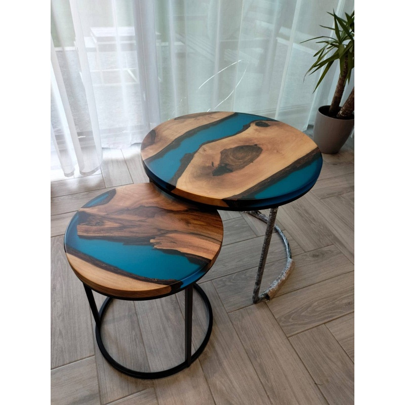 Table basse en bois (lot de 2)