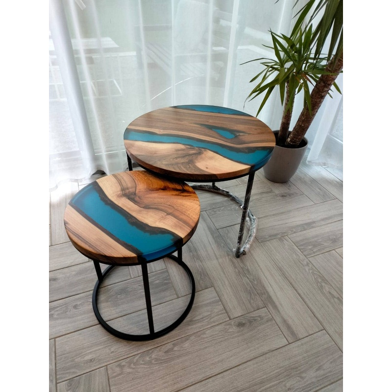 Table basse en bois (lot de 2)
