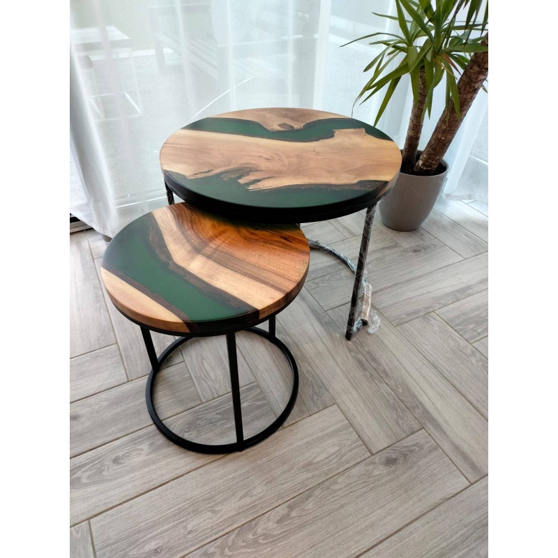 Table basse en bois (lot de 2)