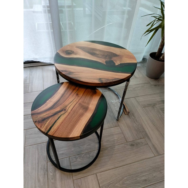 Table basse en bois (lot de 2)