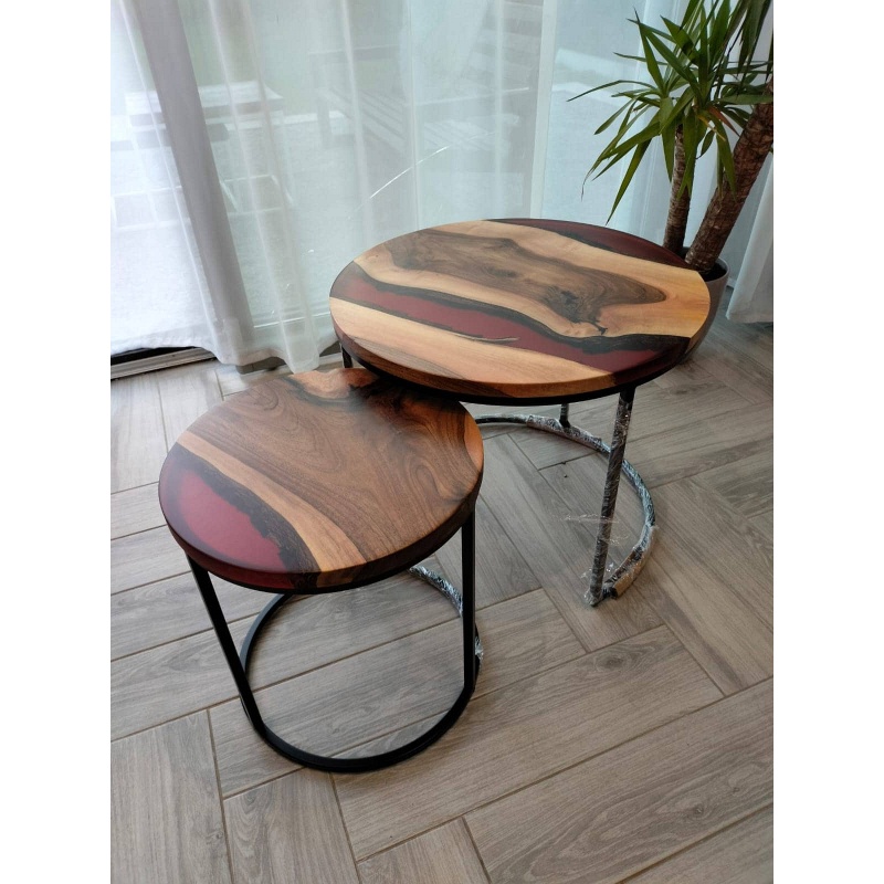 Table basse en bois (lot de 2)