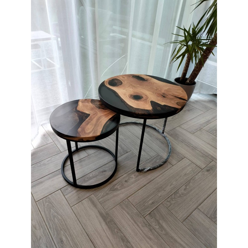 Table basse en bois (lot de 2)