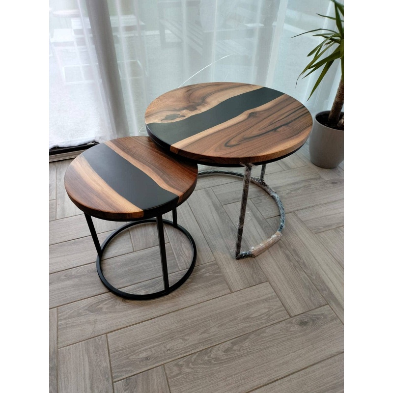 Table basse en bois (lot de 2)