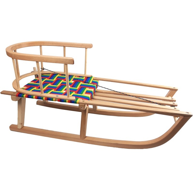 Luge en bois avec dossier petit 43 x 35 x 88 cm