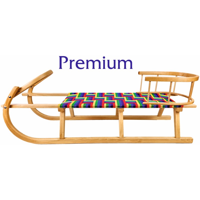 Luge en bois avec dossier PREMIUM 45 x 39 x 124 cm