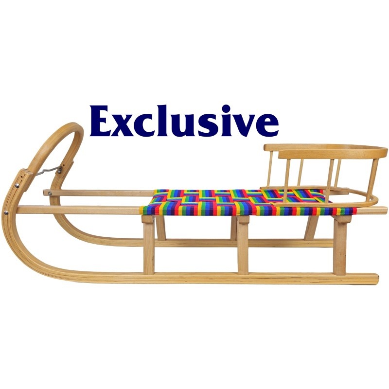 Luge en bois avec dossier EXCLUSIF 49 x 36 x 120 cm