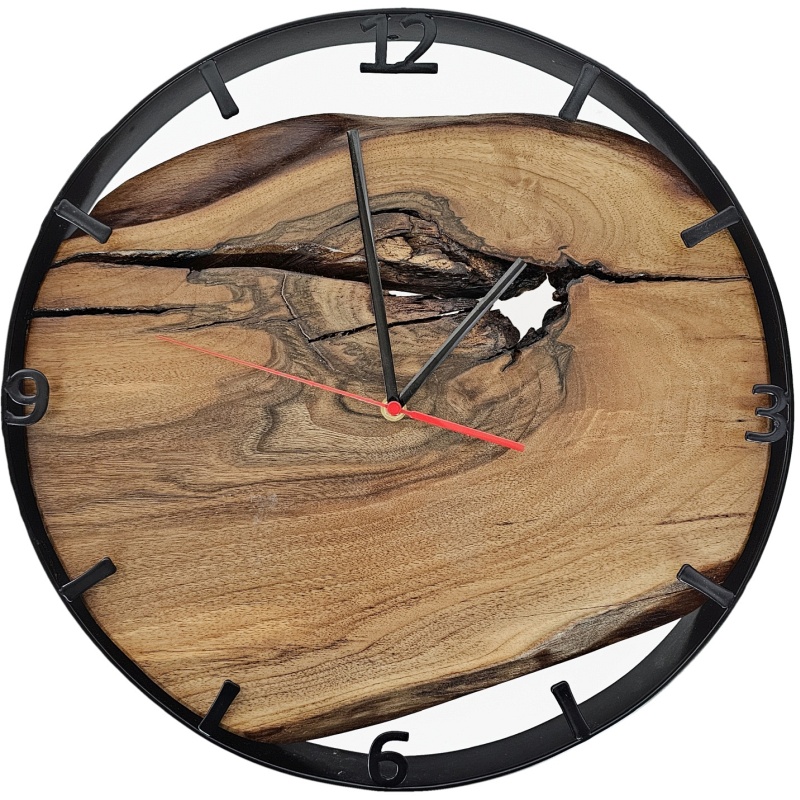 Horloge en bois, cercle 40 cm