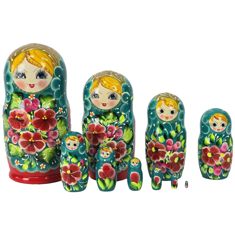 Matriochka russe originale 26 cm, lot de 10 pièces