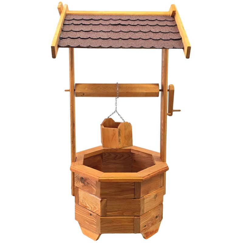 Puits en bois pour le jardin - décoration 110 cm