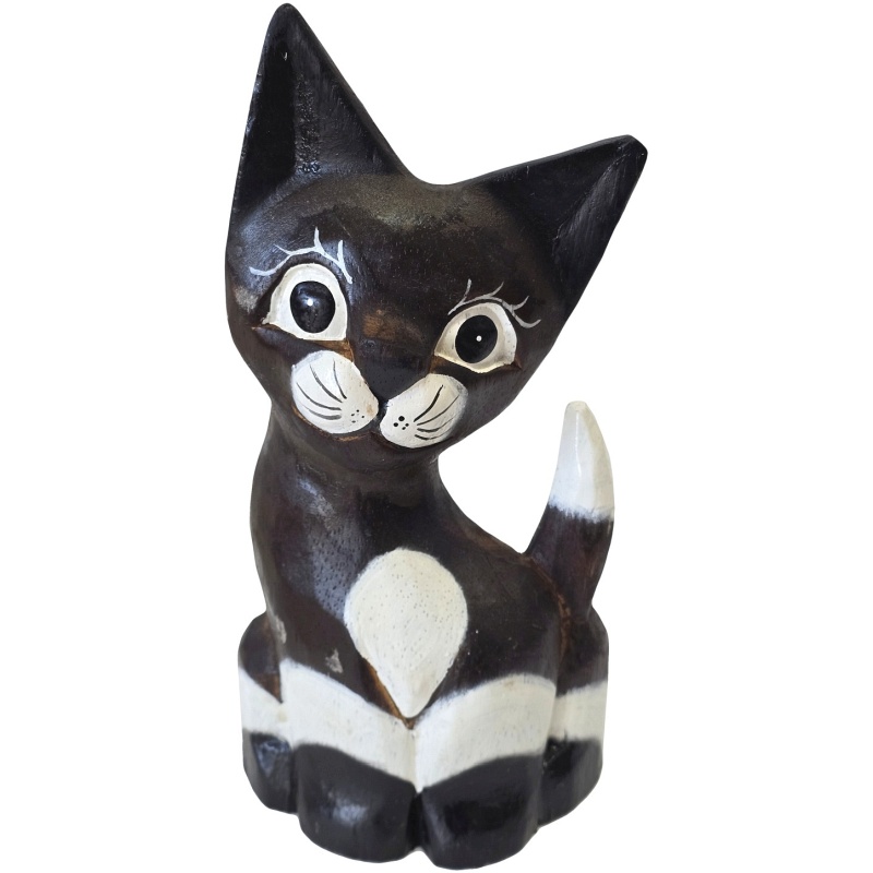 Statue en bois "chat"