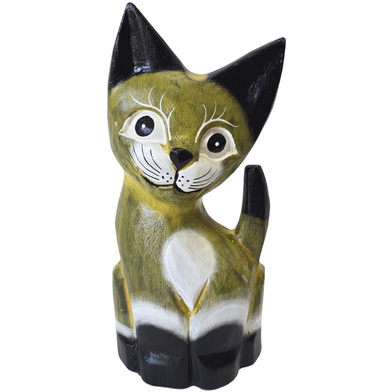 Statue en bois "chat"
