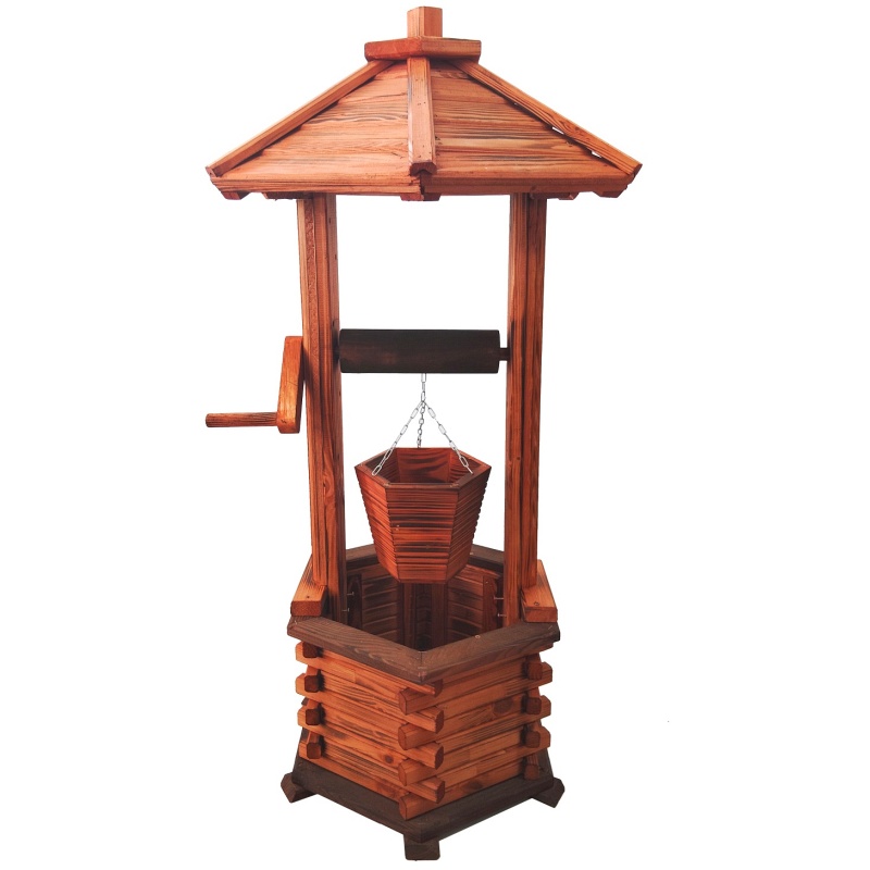 Puits en bois pour le jardin - décoration 100cm