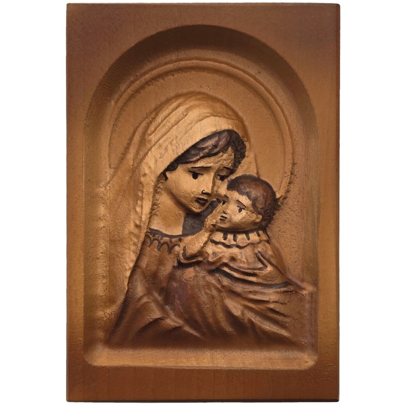 Peinture de la Vierge Marie avec l'Enfant Jésus 10 x 14 cm