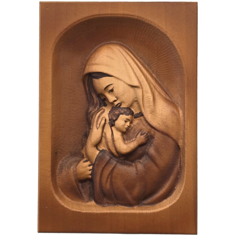 Peinture de la Vierge Marie avec l'Enfant Jésus 10 x 14 cm