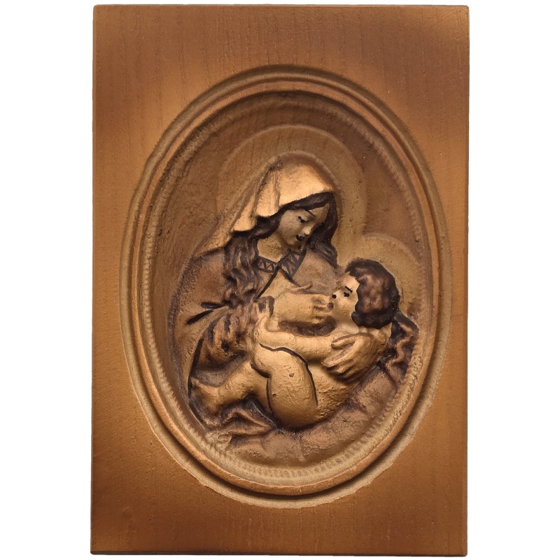 Peinture de la Vierge Marie avec l'Enfant Jésus 14 x 10 cm