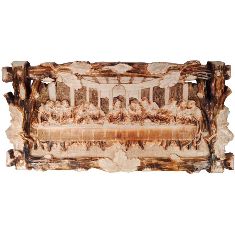 Tableau sur bois « La Cène » 120 x 58 cm