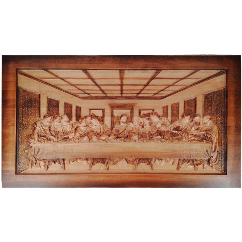 Tableau sur bois « La Cène » 120 x 66 cm