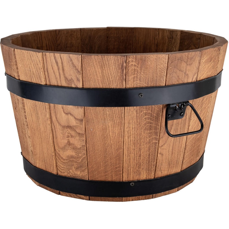 Baignoire en bois, basse, ronde, grande