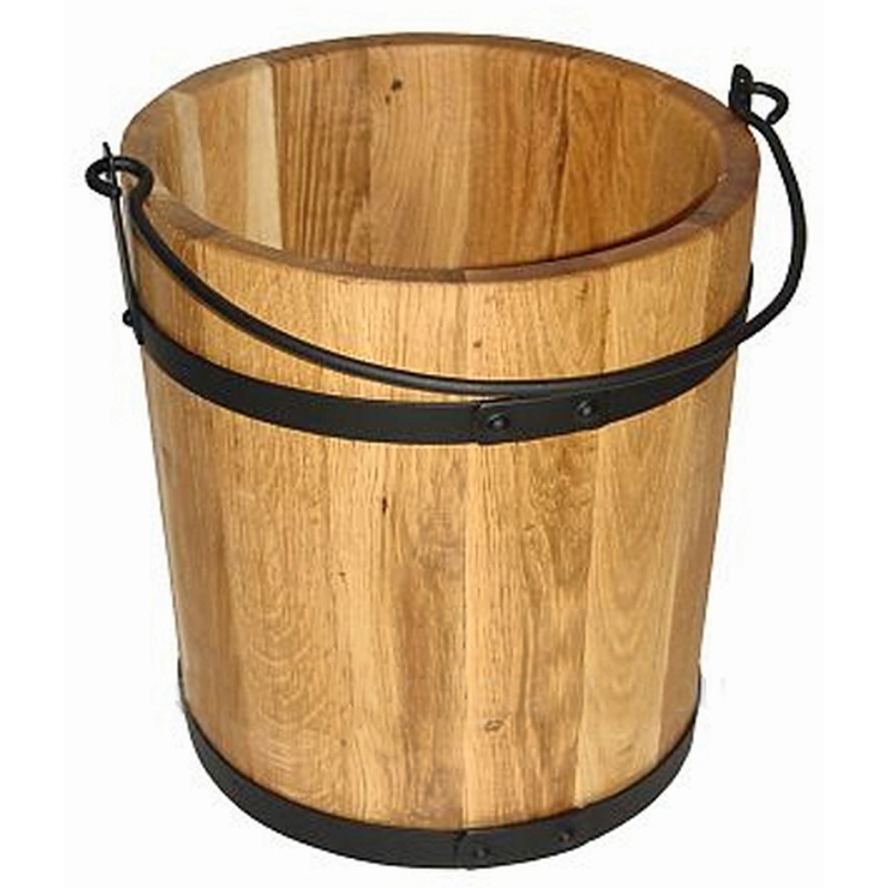Seau en bois chêne 10L