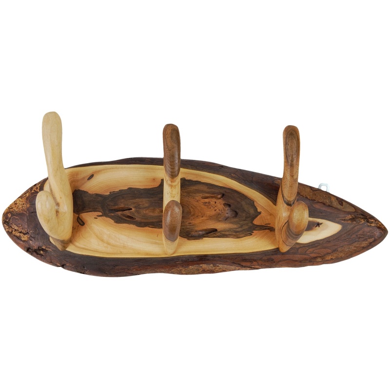 Porte-manteau mural en bois de noyer