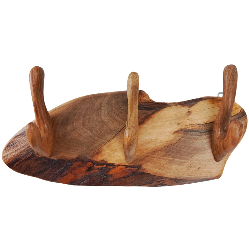 Porte-manteau mural en bois de noyer