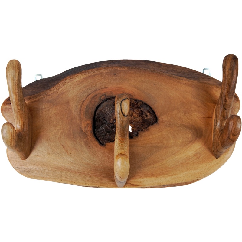 Porte-manteau mural en bois de noyer