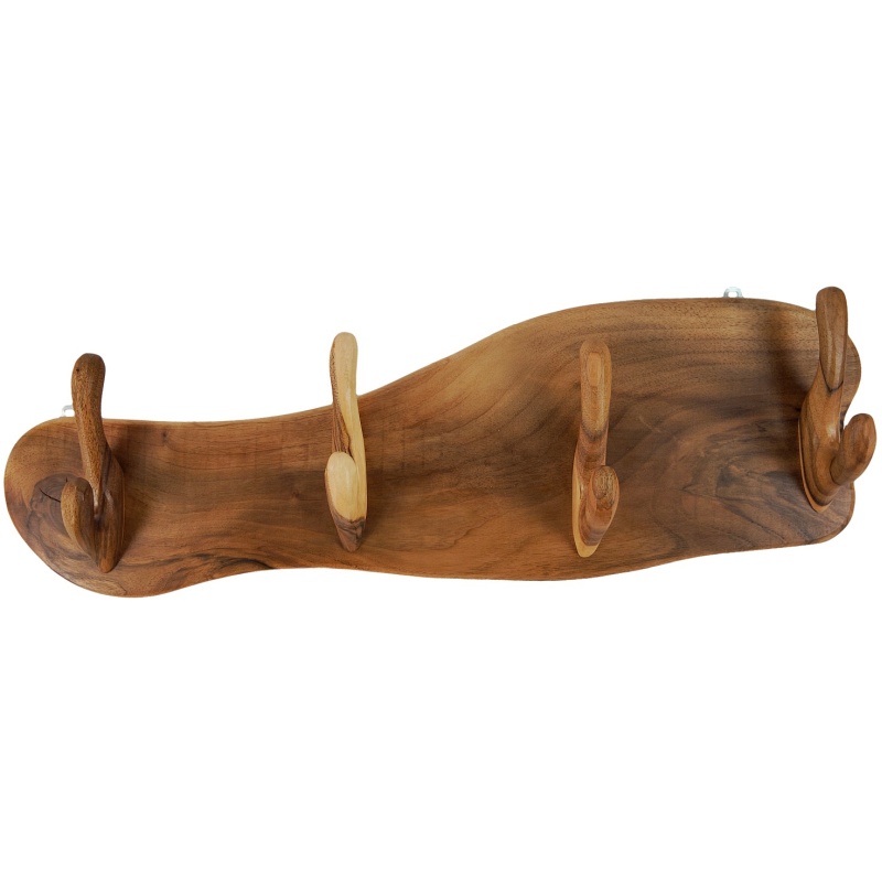 Porte-manteau mural en bois de noyer