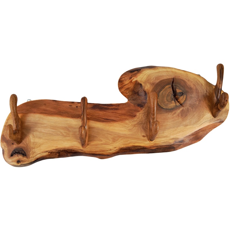 Porte-manteau mural en bois de noyer