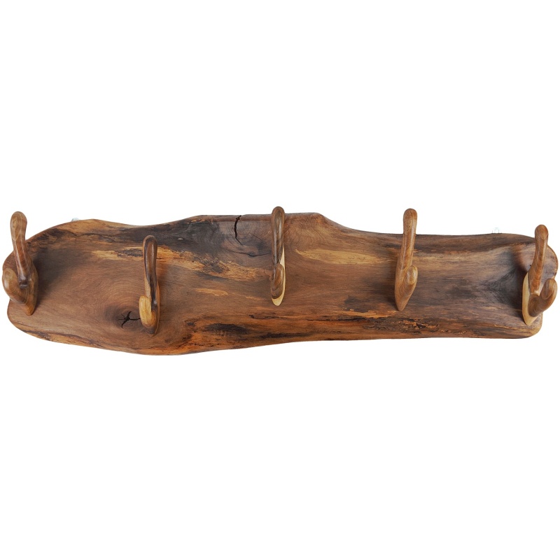 Porte-manteau mural en bois de noyer