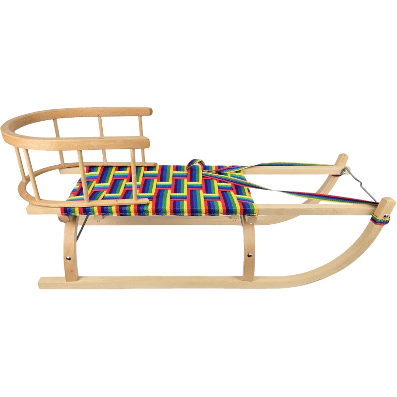 Luge en bois avec dossier 37 x 46 x 100 cm