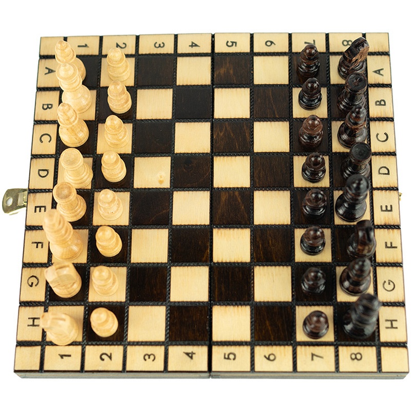 Échecs en bois 20,5 x 20,5 cm