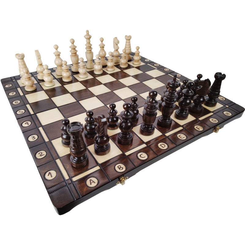 Jeu d'échecs en bois 55,5 x 55,5 cm