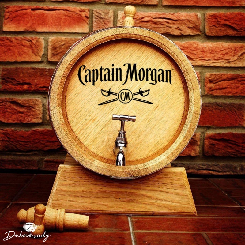 Tonneau en bois de chêne Captain Morgan fait à la main avec robinet et support