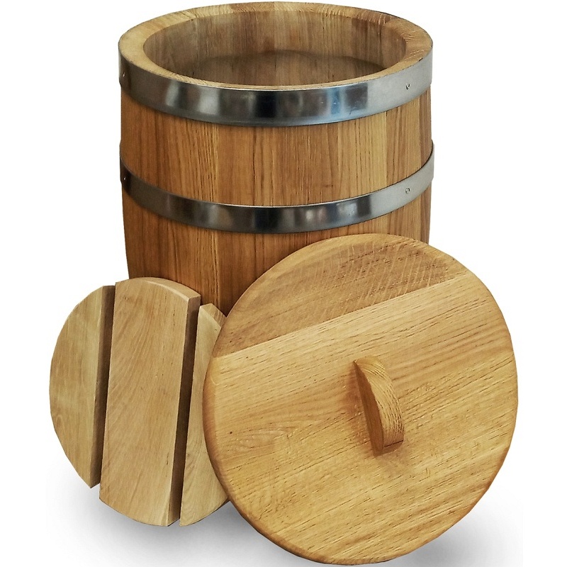 Fût en bois de chêne de 50 L fait main pour mariner les légumes avec couvercle