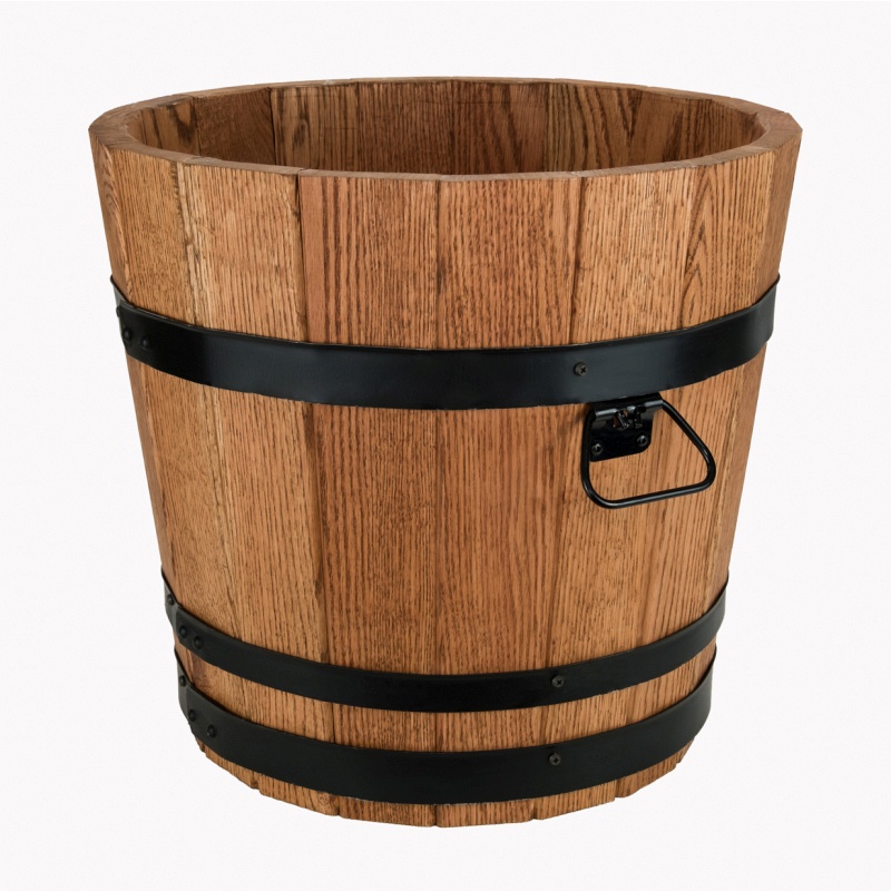 Baignoire en bois haute, ronde et grande