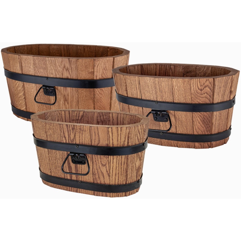 Ensemble de baignoires ovales en chêne