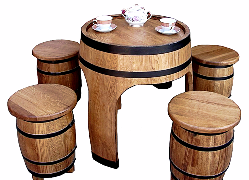 Table basse + 4 tabourets