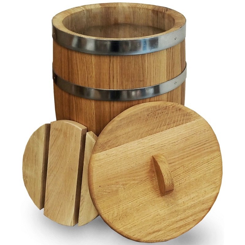 Fût en bois de chêne fait main de 100 L pour le marinage des légumes avec couvercle