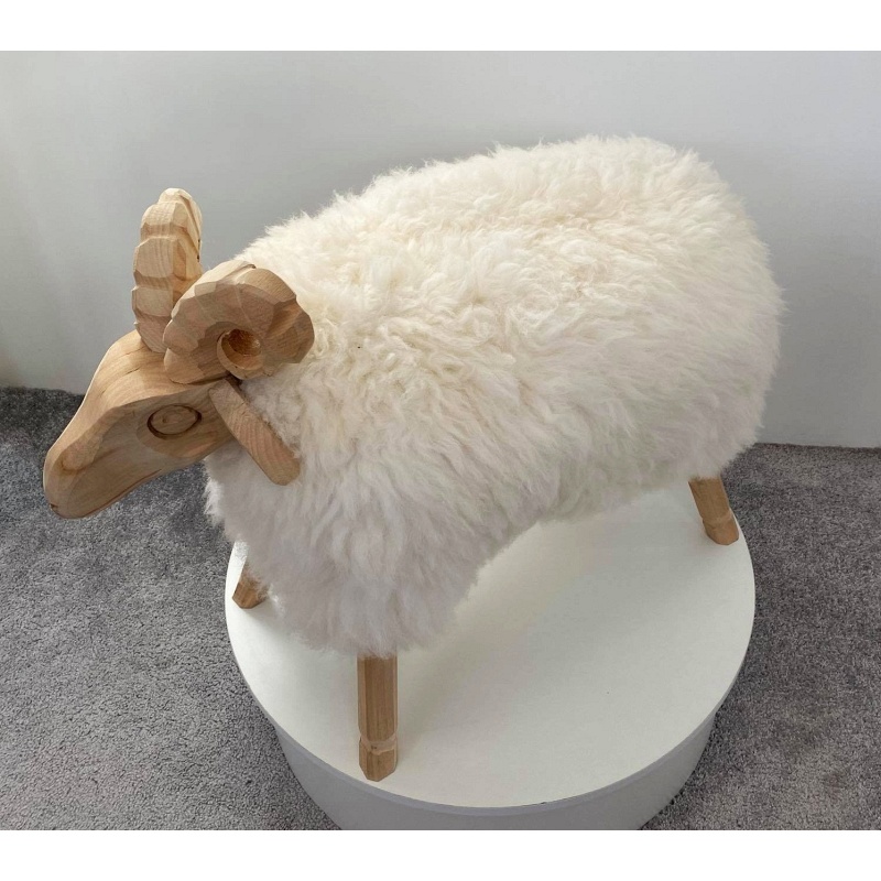 Mouton en toison de mouton - grand 60x40x80 cm