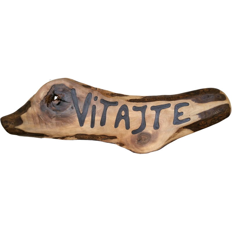 Panneau en bois "Bienvenue" fait main modèle B