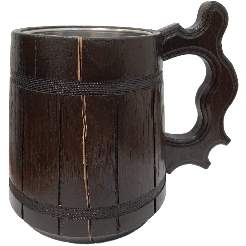 ! FISSURÉ ! - Tasse en bois faite main 0,5 L